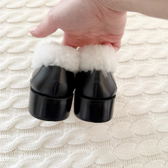 Larroudé Women's Bobbie Shearling Trim Block Heel Loafers - Picture 5 of 8